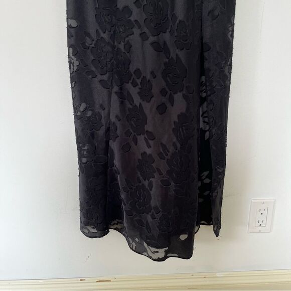 Victoria's Secret VTG Gold Label Black Roses Peekaboo Mesh Negligee Slip Dress - Picture 13 of 16